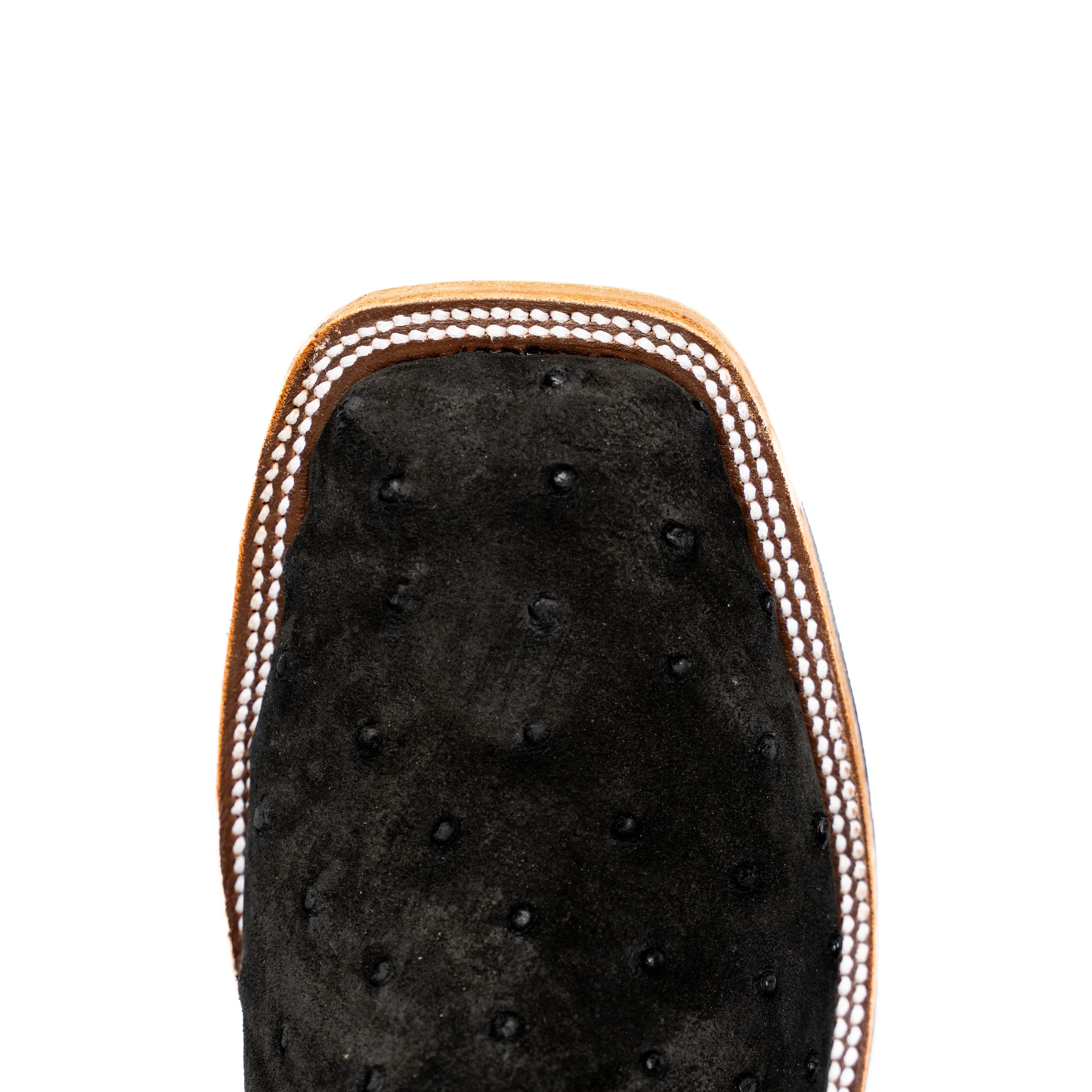 Anderson Bean Black Sueded Ostrich with Black Deercow Top
