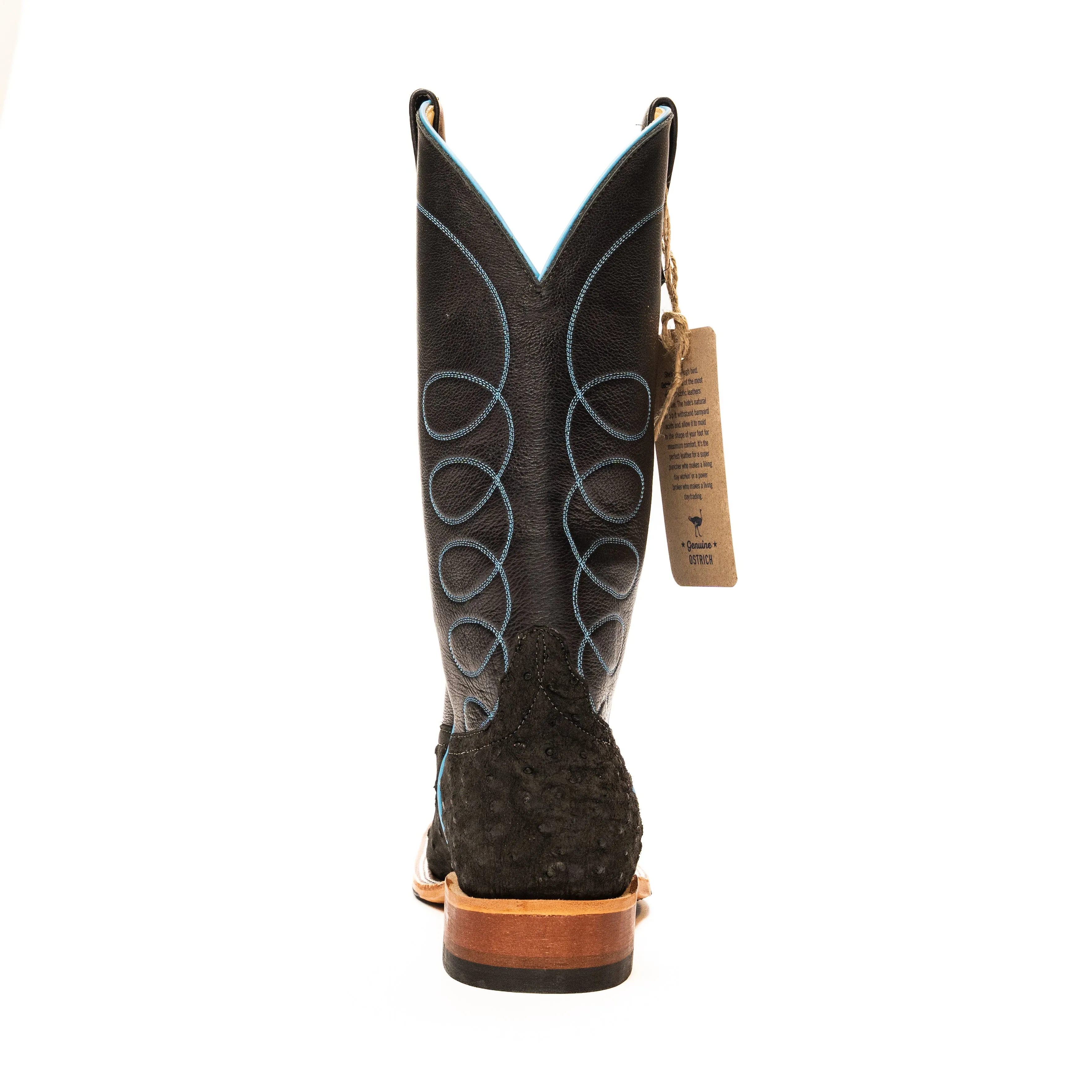 Anderson Bean Black Sueded Ostrich with Black Deercow Top