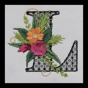 Black Velvet Monogram Letter L