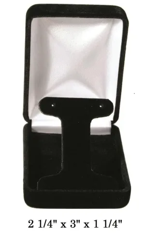 Classic Black Velvet T-Shaped insert Earring Gift Box