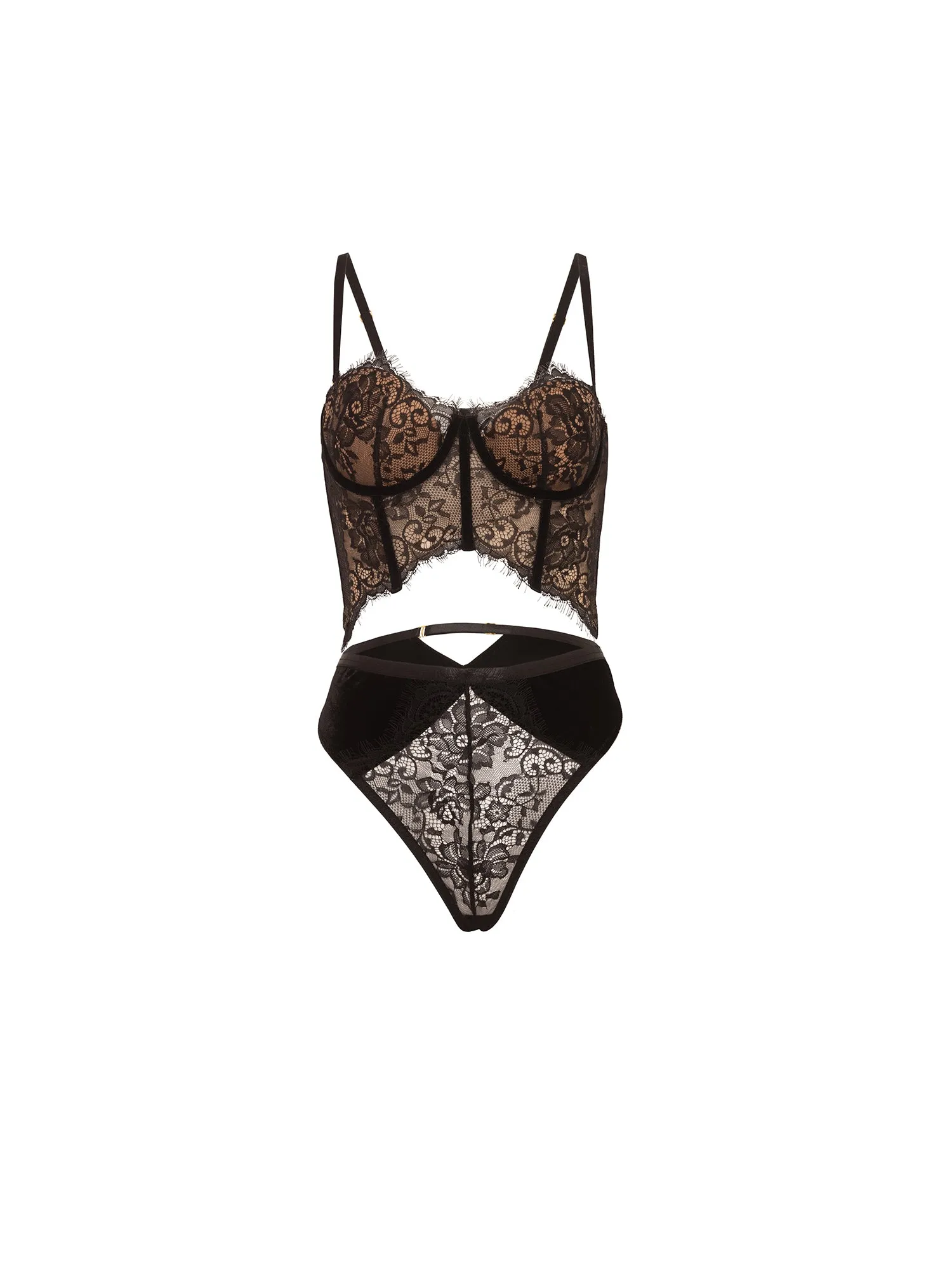 Emery Lace Longline Bra Set