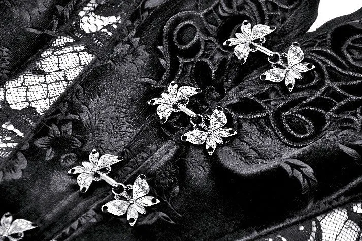 Gothic Embossed Velvet and Lace Long Outwear JW273