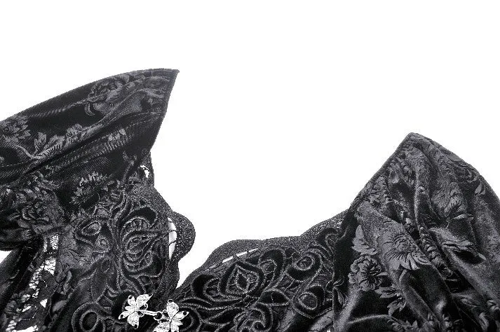 Gothic Embossed Velvet and Lace Long Outwear JW273