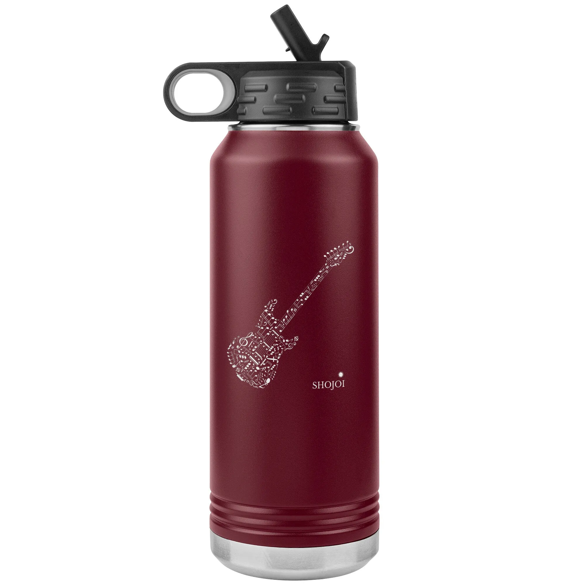 Guitar Notes Insulated Stainless Steel Water Bottle