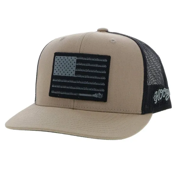 HOOEY "LIBERTY ROPER" TAN/BLACK SNAPBACK HAT