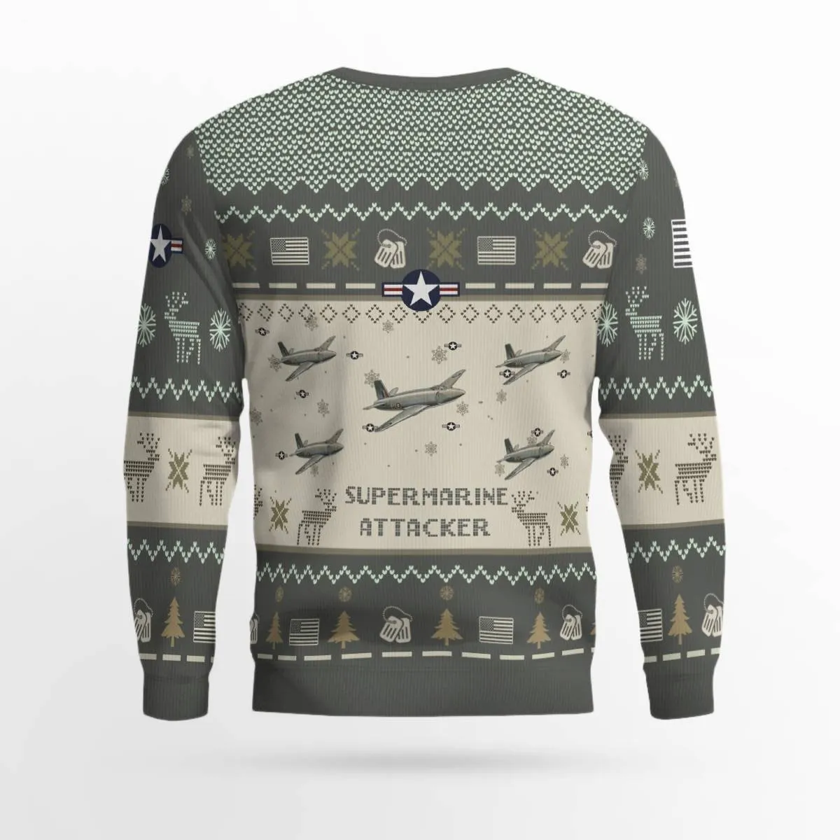 Supermarine Attacker Version 2_Aircraft Ugly Sweater, Ugly Sweater Christmas Shirt for Men Dad Veteran